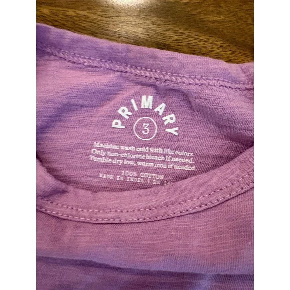 Two Primary Short Sleeve Swing Tees, Gumball (pink) and Lavender, Size 3T